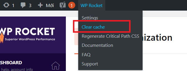 clear cache wp rocket
